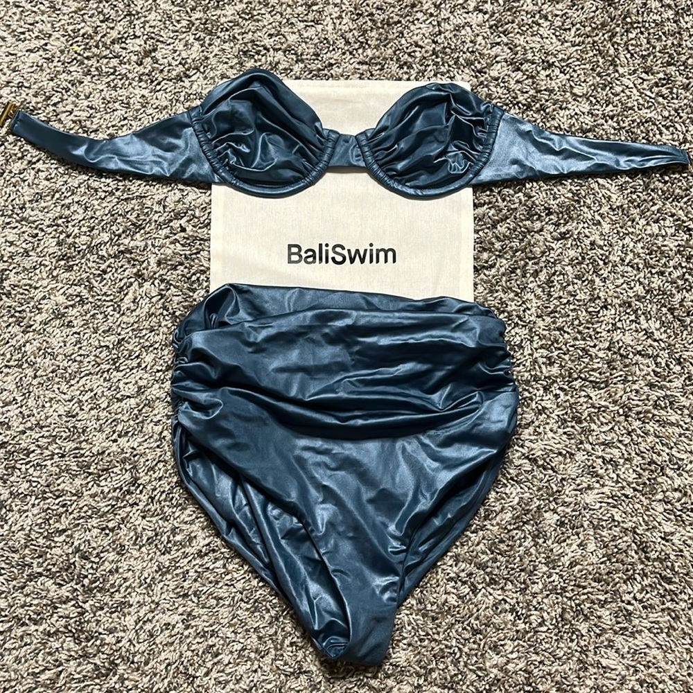 New grayish blue retro style bikini